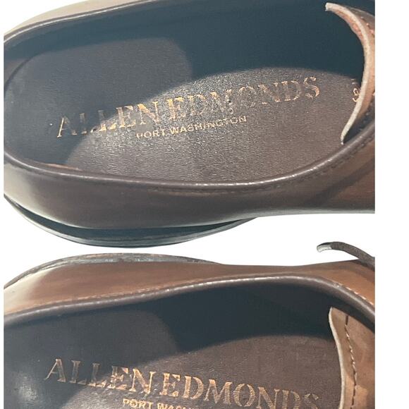 Allen Edmunds Delray Brown Leather Dress Shoes Men's Size 9D Split Toe USA Made - Picture 3 of 11